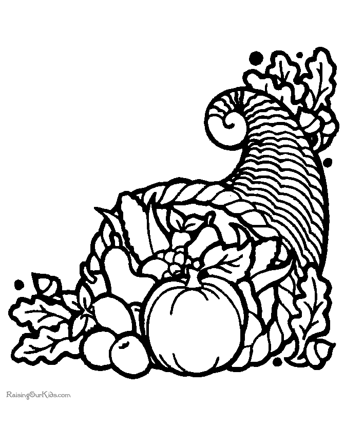 printable cornucopia coloring page