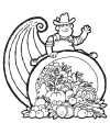 Thanksgiving cornucopia coloring pages