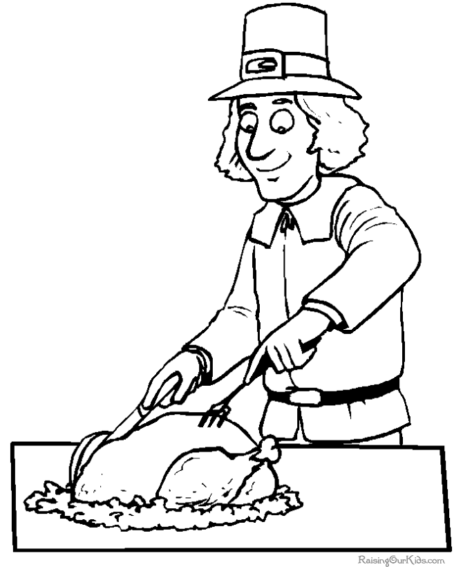 Thanksgiving dinner coloring page