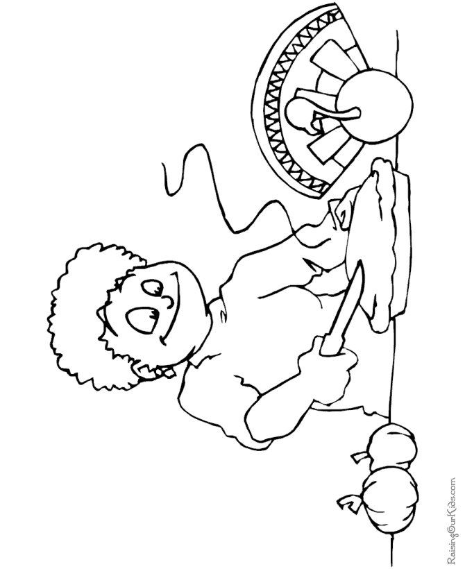 Printable Thanksgiving dinner coloring pages