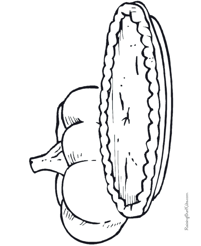 Kid Thanksgiving dinner coloring page