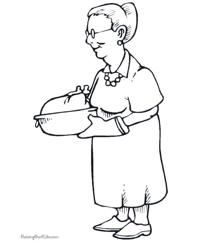 Thanksgiving dinner coloring pages