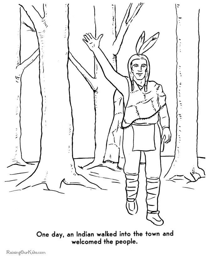 Story of the first Thanksgiving coloring pages