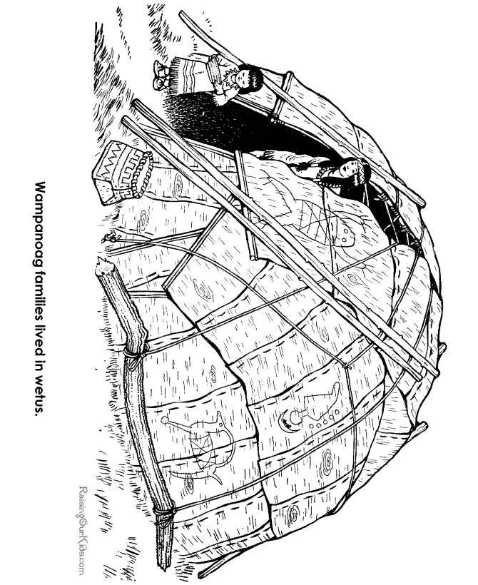 Indians first Thanksgiving coloring pages