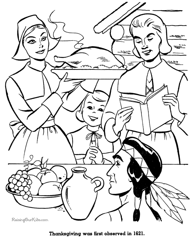 First Thanksgiving food served