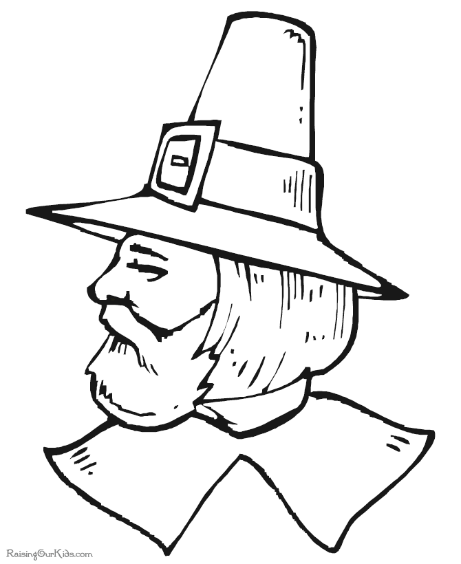 Pilgrim preschool coloring page