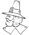 Preschool Pilgrim coloring page