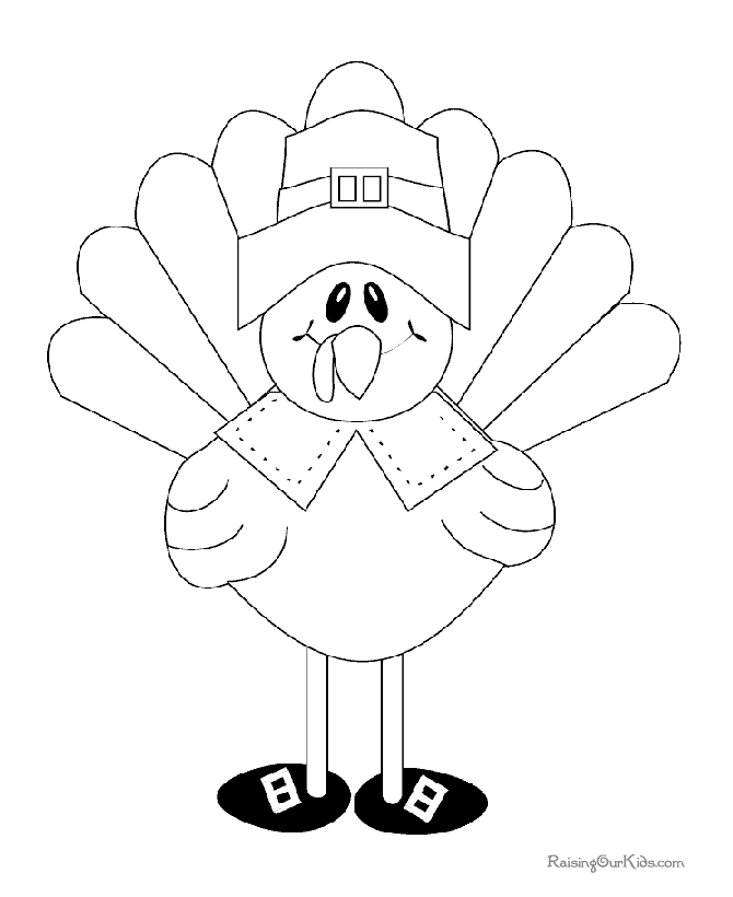 Turkey coloring page to print