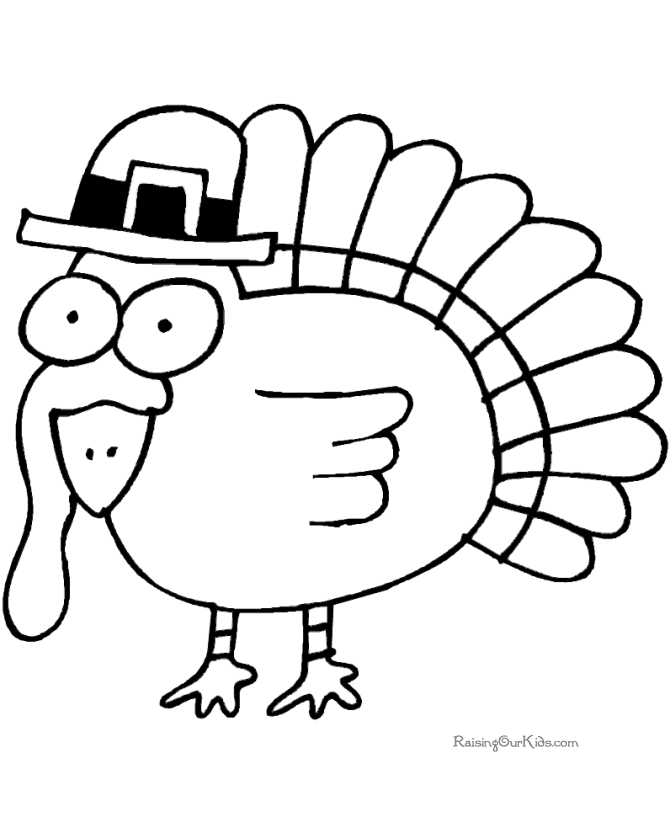Turkey coloring page to print