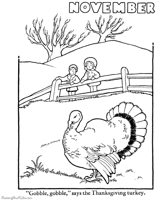 Free printable turkey Thanksgiving pages