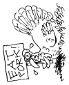 Funny turkey coloring page