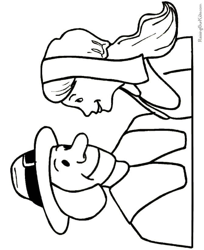 Printable Thanksgiving Pilgrim coloring pictures
