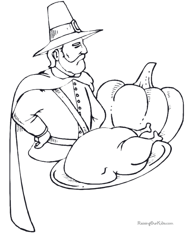 Kid Thanksgiving coloring pictures