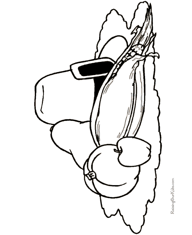 Thanksgiving dinner coloring book picture
