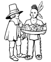 Pilgrim Indians coloring pictures
