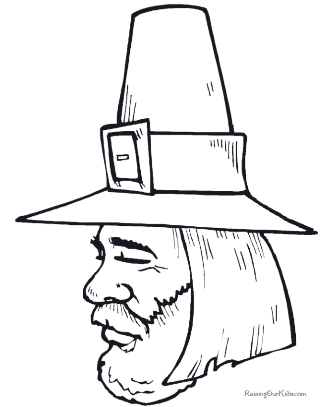 Thanksgiving Pilgrim printable coloring sheets