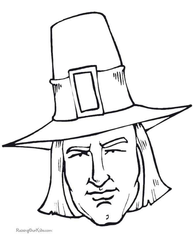 Thanksgiving Pilgrim printable coloring book sheets