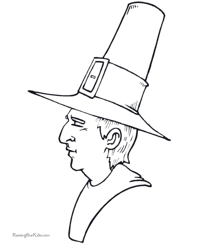 Thanksgiving Pilgrim printable coloring sheets to print