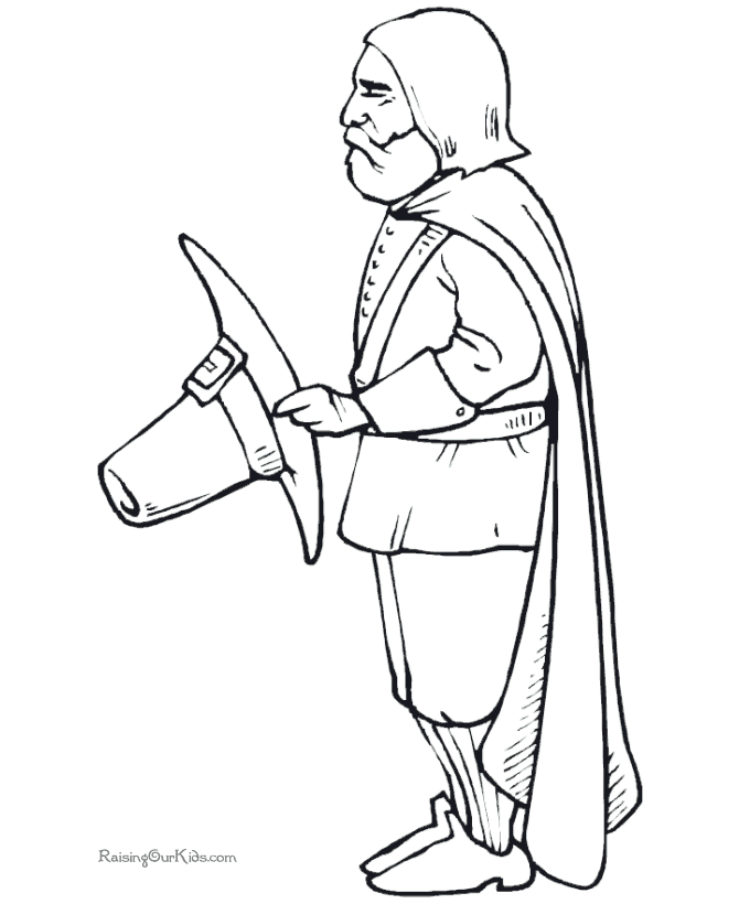 History of Thanksgiving coloring sheets